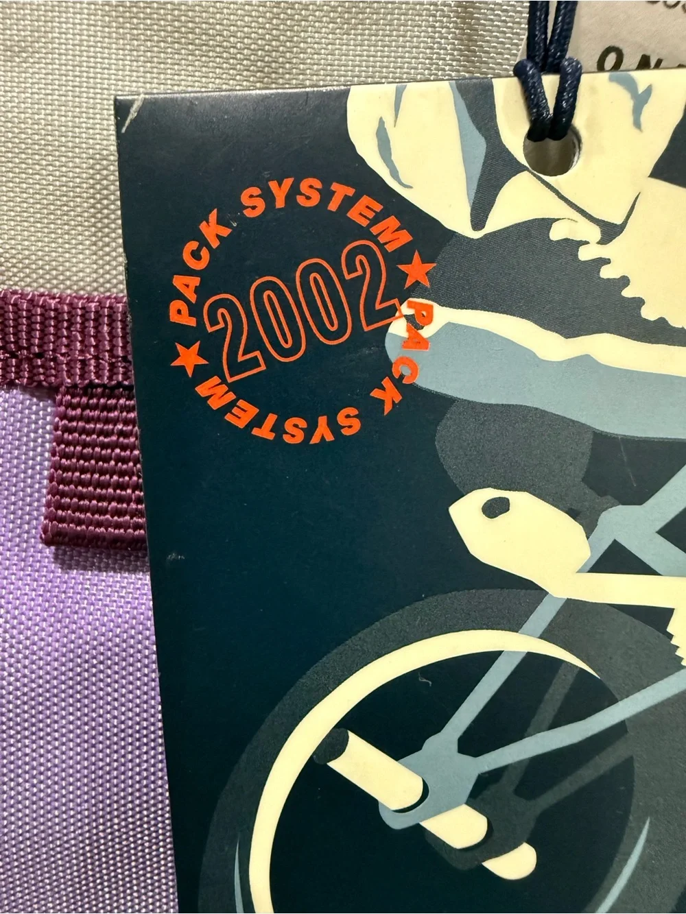 Vintage Y2K 2002 Gap EST 1969 Purple and Cream Messenger Pack/Bag